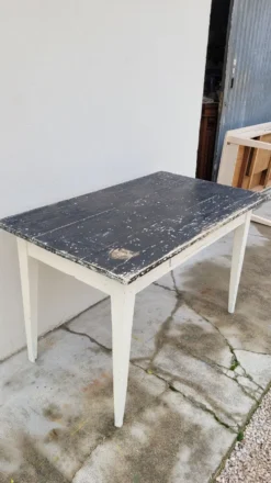 Table de bistrot ancienne patiné un tiroir- 1m20