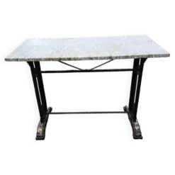 Table de Bistrot Art déco Fonte et Marbre
