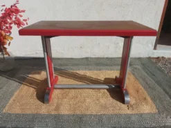 table de bistrot, bois et aluminium
