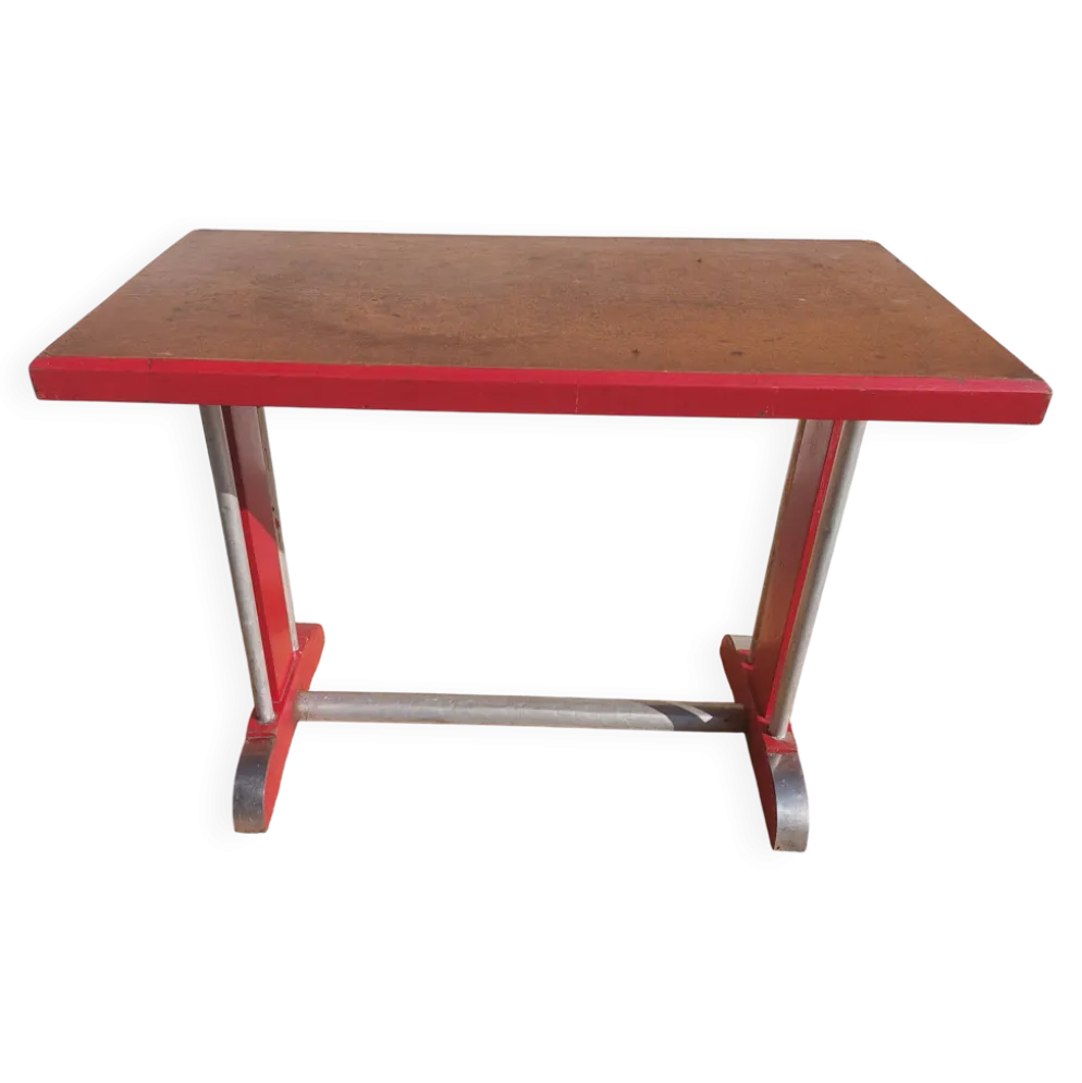 table de bistrot, bois et aluminium