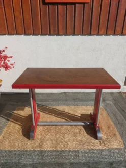 table de bistrot, bois et aluminium