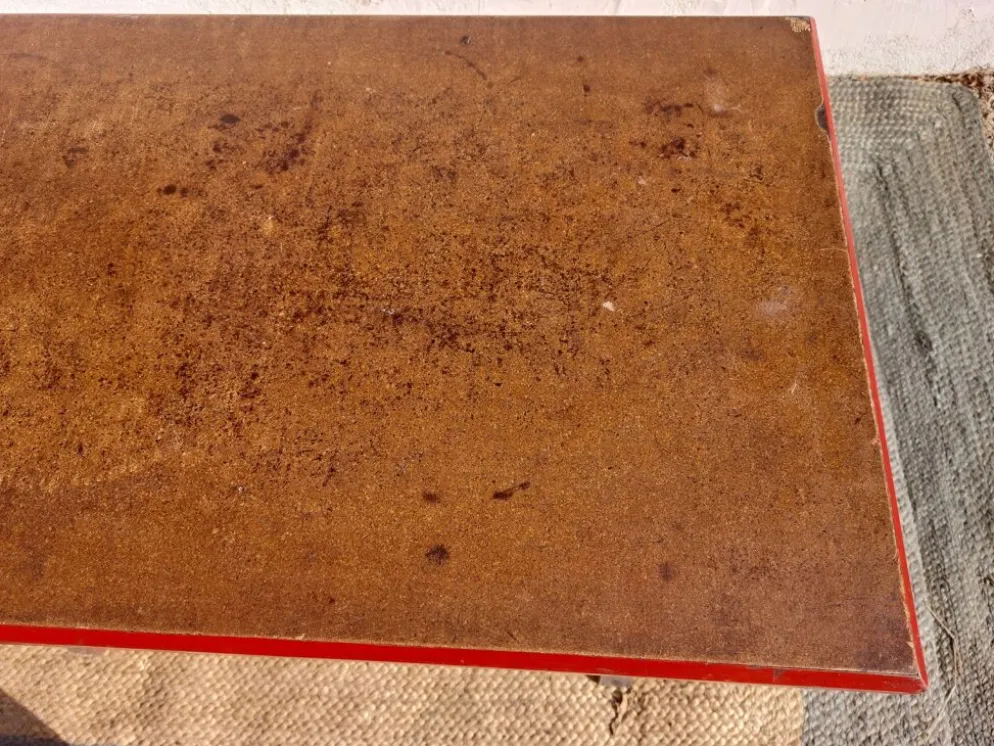 table de bistrot, bois et aluminium