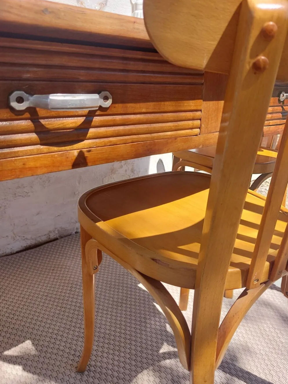 table de bistrot, campagne ou bureau, 2 tiroirs