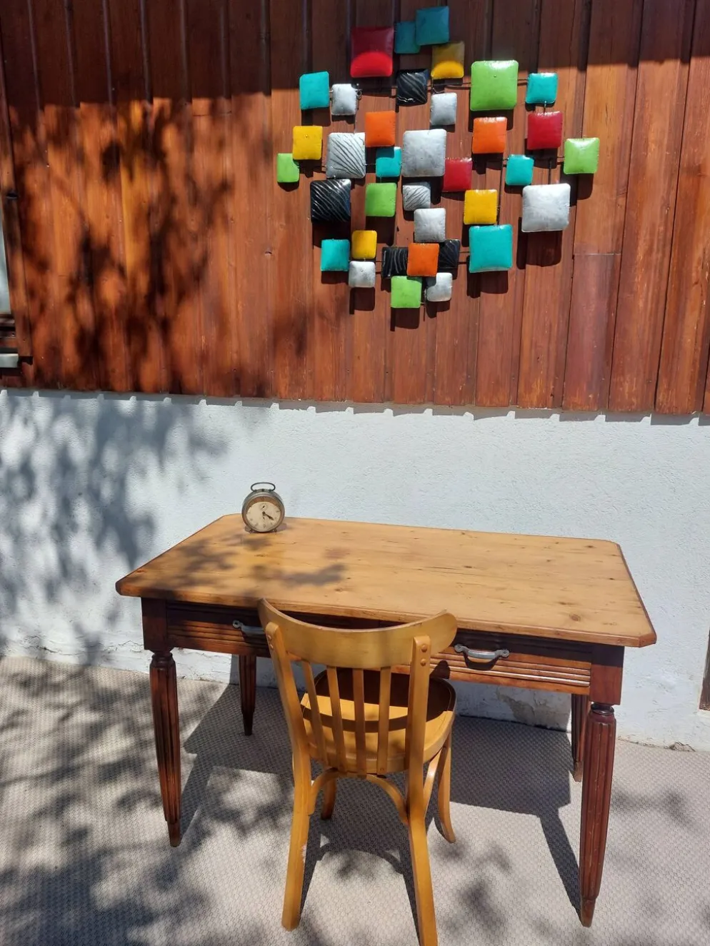 table de bistrot, campagne ou bureau, 2 tiroirs