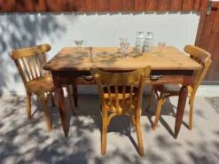 table de bistrot, campagne ou bureau, 2 tiroirs