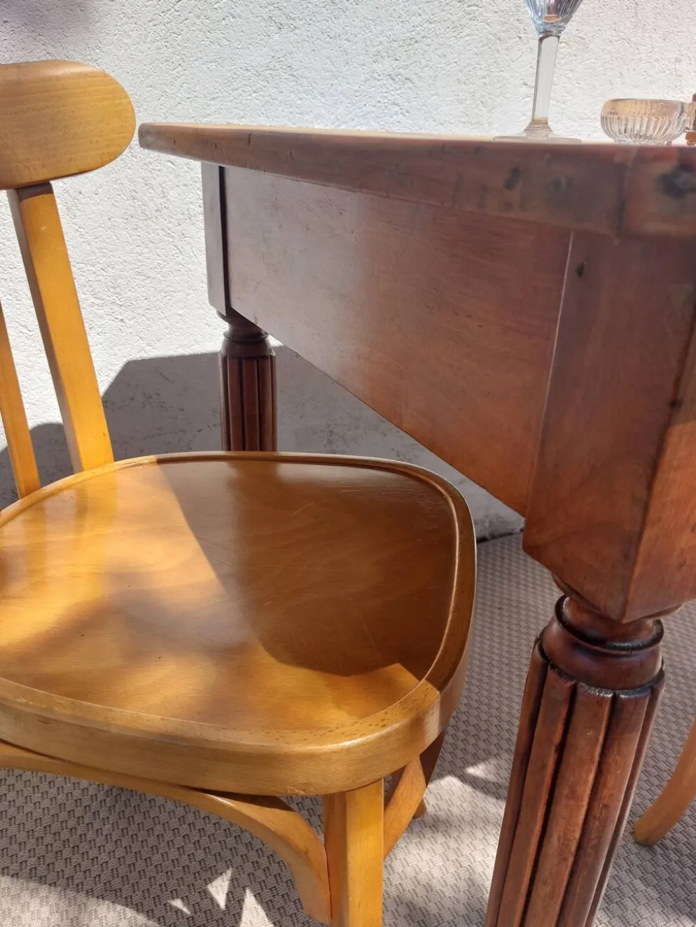table de bistrot, campagne ou bureau, 2 tiroirs