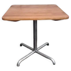 Table de bistrot carrée pieds en métal