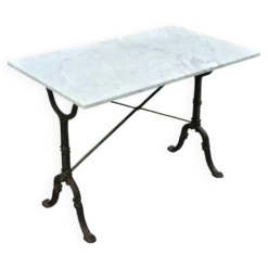 Table de bistrot Godin en fonte et marbre blanc