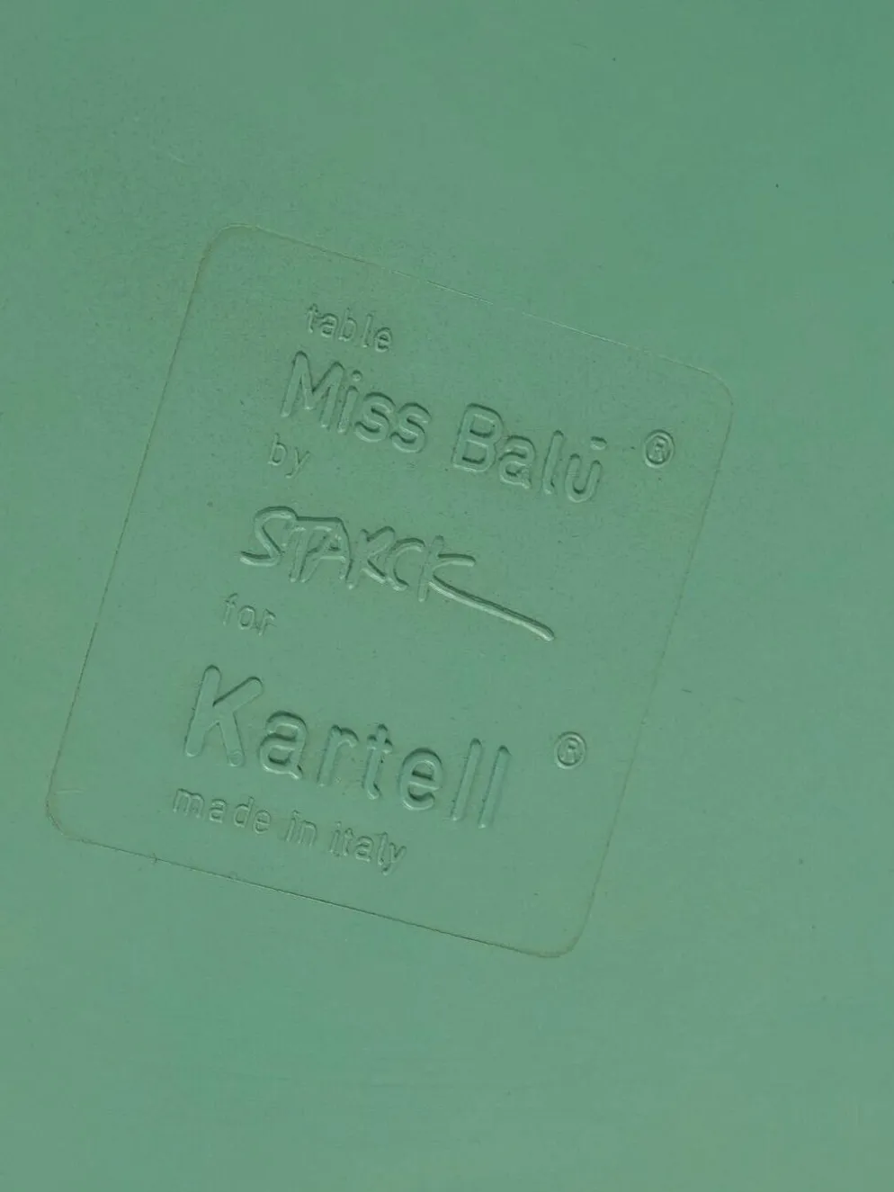 Table de bistrot Miss Balù de Philippe Starck pour Kartell, 1988