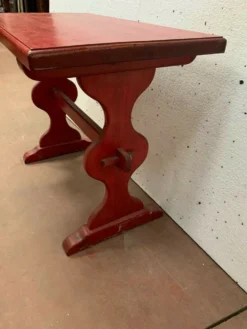 Table de bistrot ou jardin en sapin patiné XX siècle