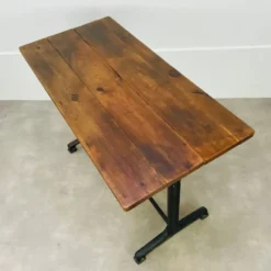 Table de bistrot pied fonte plateau bois