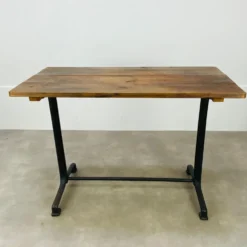 Table de bistrot pied fonte plateau bois