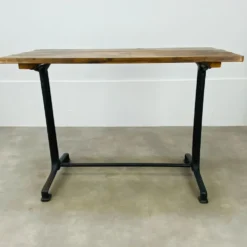 Table de bistrot pied fonte plateau bois