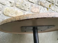 Table de bistrot piétement acier années 70/80