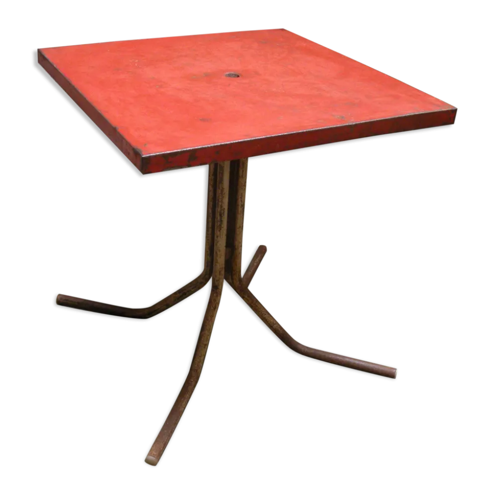 Table de bistrot, restaurant carré en métal année 1950,1960