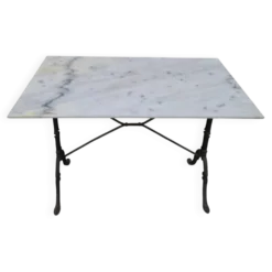 Table de bistrot restaurant en fonte et marbre ancienne