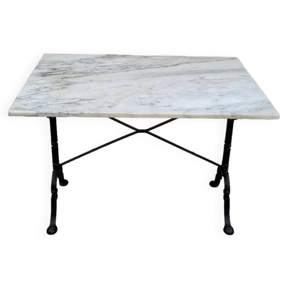 Table de bistrot restaurant en marbre et fonte