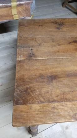 Table de bistrot restaurant en chêne massif ancienne, 1900s -1m53