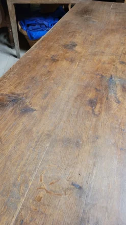 Table de bistrot restaurant en chêne massif ancienne, 1900s -1m53