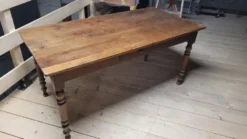 Table de bistrot restaurant en chêne massif ancienne, 1900s -1m53