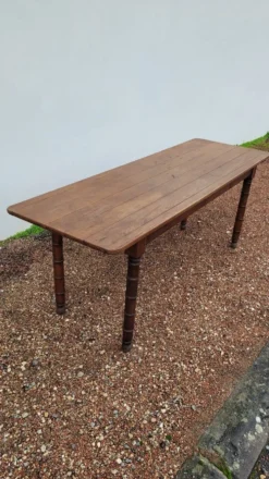 Table de bistrot restaurant rustique en chêne massif époque 1900 -1m85