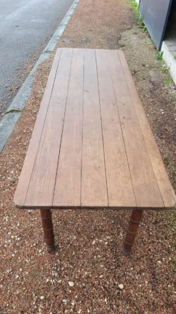 Table de bistrot restaurant rustique en chêne massif époque 1900 -1m85