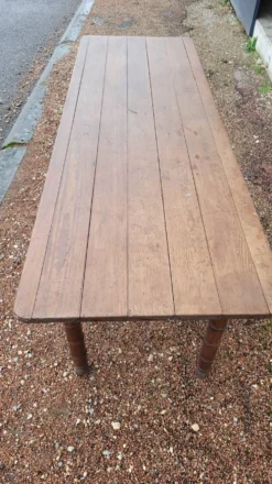 Table de bistrot restaurant rustique en chêne massif époque 1900 -1m85
