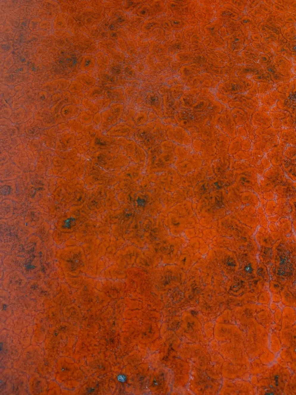 Table de bistrot vintage céramique rouge orangé