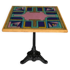 Table de bistrot vintage peint à la main par Bing, Cannes, années 1990