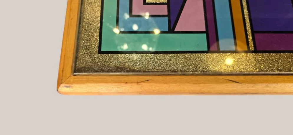 Table de bistrot vintage à plateau peint Bing, Cannes, années 1990
