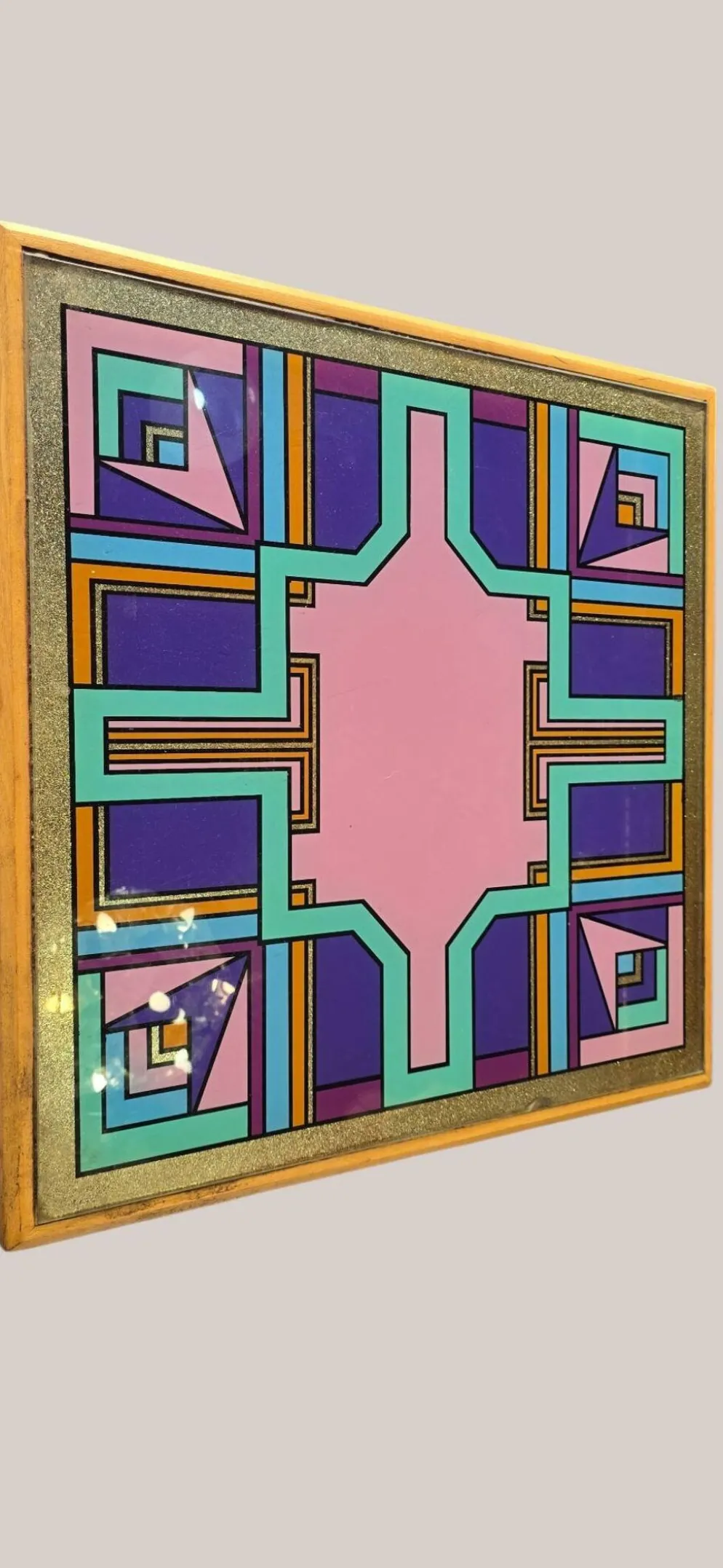 Table de bistrot vintage à plateau peint Bing, Cannes, années 1990
