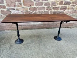 Table de café bistrot brasserie vintage 1890-1910 fonte & sapin