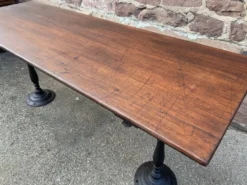 Table de café bistrot brasserie vintage 1890-1910 fonte & sapin