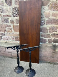 Table de café bistrot brasserie vintage 1890-1910 fonte & sapin