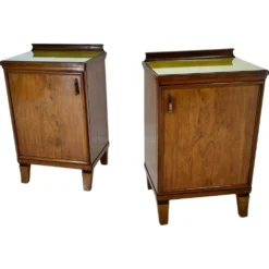 Table de chevet art déco des années 1930, Tchécoslovaquie