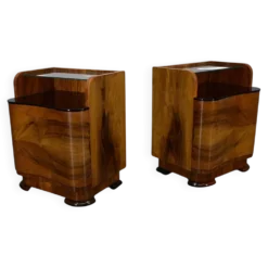 Table de chevet Art Déco des années 1940, Tchécoslovaquie