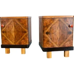 Table de chevet Art Déco des années 1938, Tchécoslovaquie