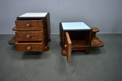 Table de chevet art déco des années 1935, Tchécoslovaquie