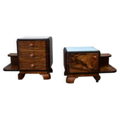 Table de chevet art déco des années 1935, Tchécoslovaquie