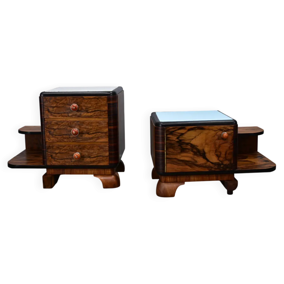 Table de chevet art déco des années 1935, Tchécoslovaquie