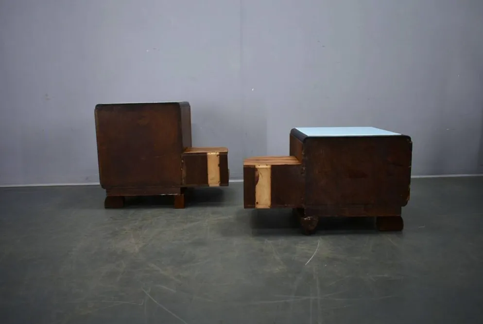 Table de chevet art déco des années 1935, Tchécoslovaquie