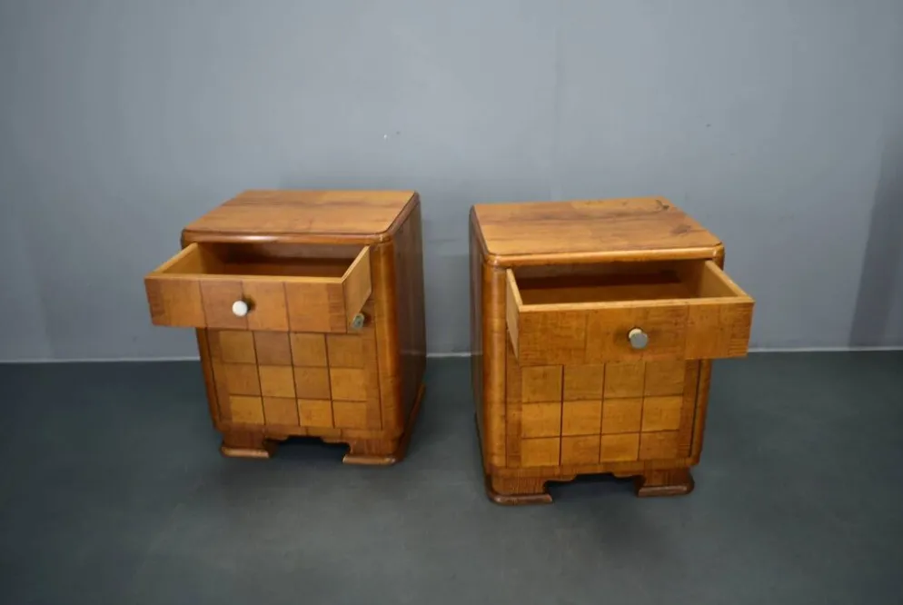 Table de chevet Art Déco des années 1940, Tchécoslovaquie