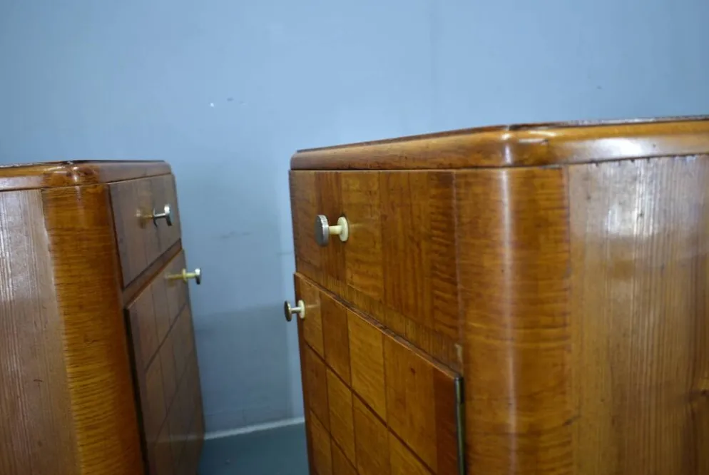 Table de chevet Art Déco des années 1940, Tchécoslovaquie