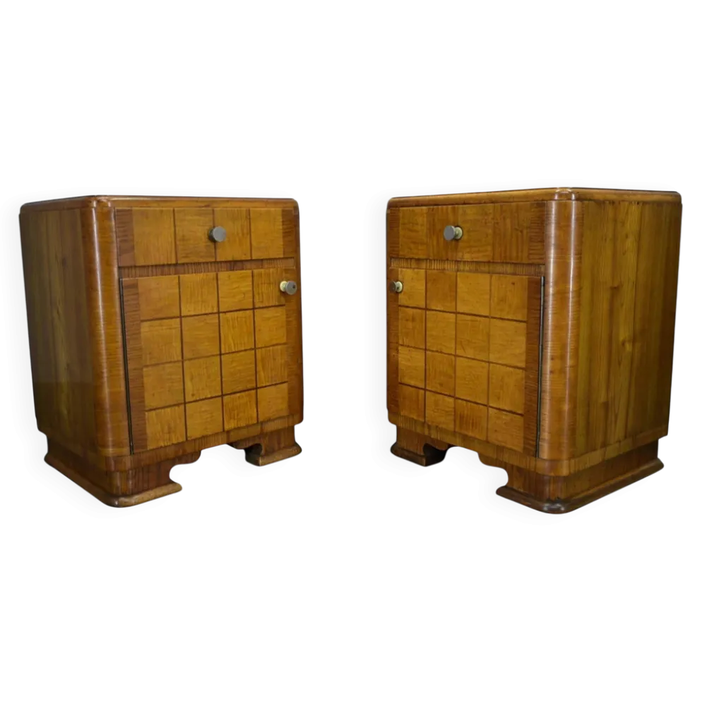Table de chevet Art Déco des années 1940, Tchécoslovaquie