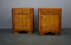 Table de chevet Art Déco des années 1940, Tchécoslovaquie