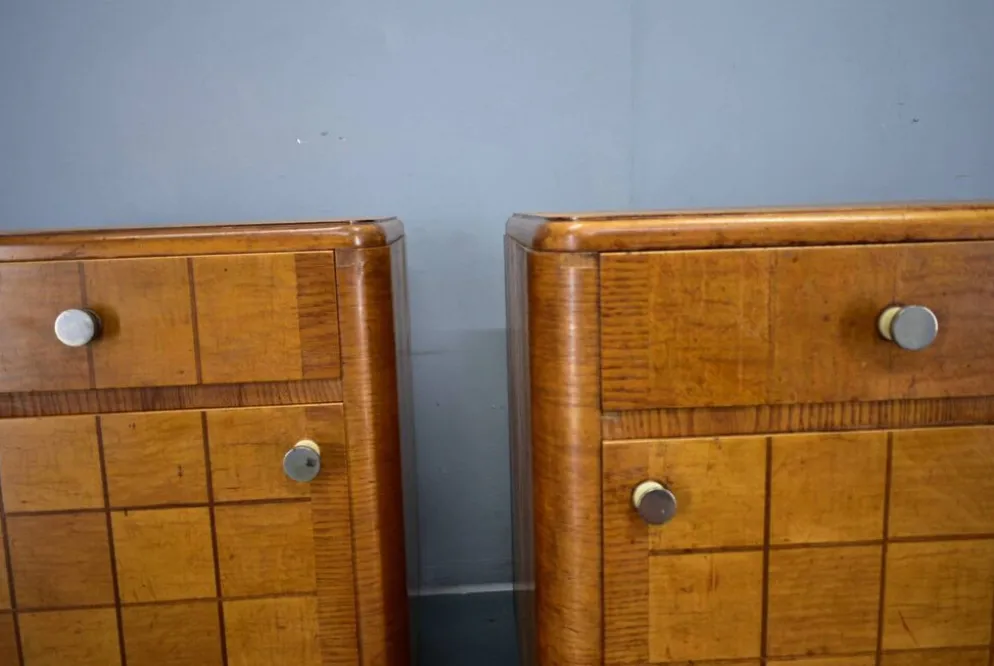 Table de chevet Art Déco des années 1940, Tchécoslovaquie
