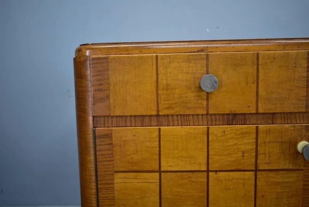 Table de chevet Art Déco des années 1940, Tchécoslovaquie