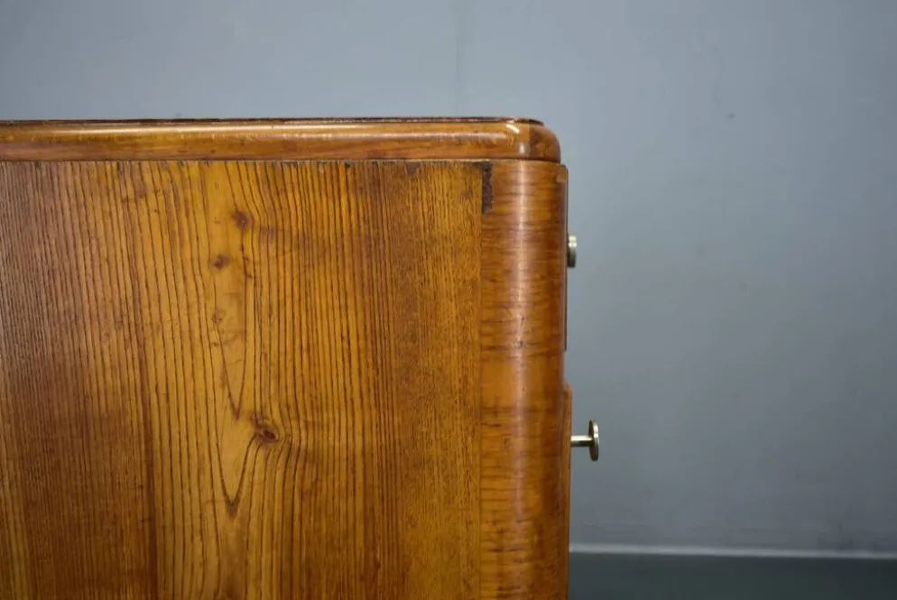 Table de chevet Art Déco des années 1940, Tchécoslovaquie