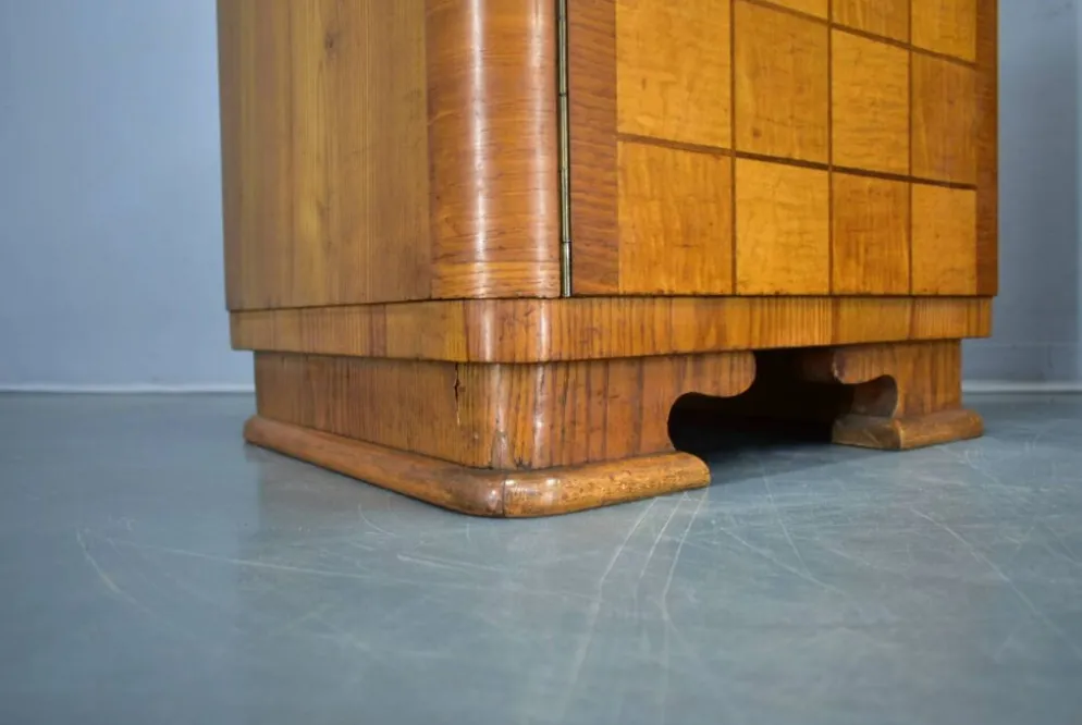 Table de chevet Art Déco des années 1940, Tchécoslovaquie