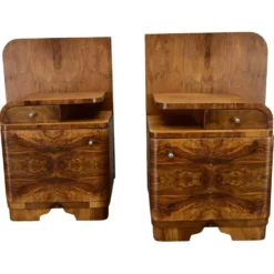Table de chevet Art Déco des années 1939, Tchécoslovaquie